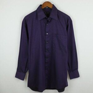 Axcess Men's Neck 16 Purple Striped Cotton Long Sleeve Button Up Dress Shirt